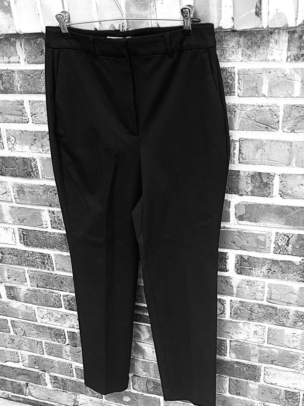 Boden Black Straight Leg Cotton , Elastane Zip Front Pants. Woman’s Size 8